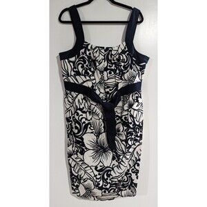 London Times Black and White Floral Dress Size 18W